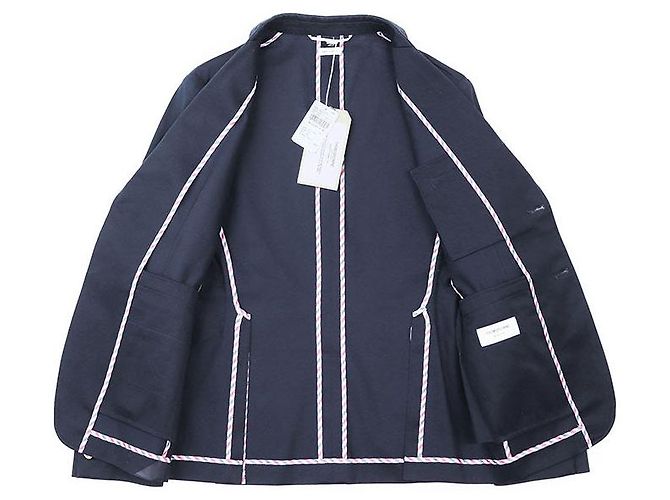 Thom Browne BLAZER CLÁSSICO NÃO CONSTRUÍDO em Twill de Algodão Pesado Azul Azul marinho - vista 8