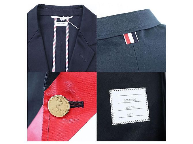Thom Browne BLAZER CLÁSSICO NÃO CONSTRUÍDO em Twill de Algodão Pesado Azul Azul marinho - vista 9