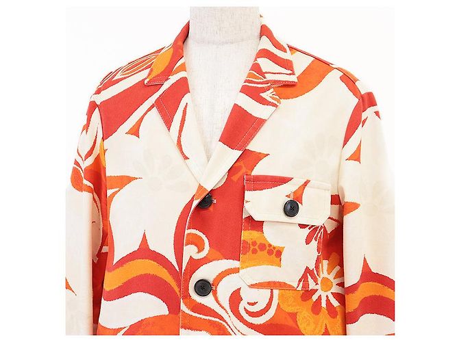 Autre Marque Chaqueta de algodón con motivo floral Dries Van Noten Naranja - vista 2