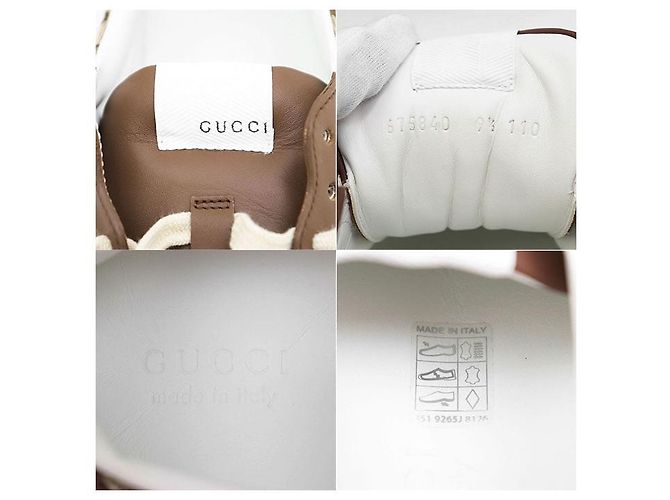Gucci GG Canvas Leder Sneakers Braun Beige Kamel - Ansicht 9