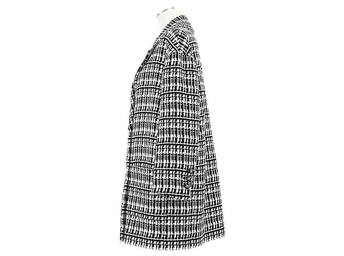 Timeless Chaqueta Larga de Tweed Chanel P78886 Negro Blanco - vista 3