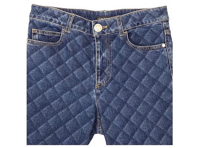 Timeless Chanel P73402 Denim-Hose Blau - Ansicht 2