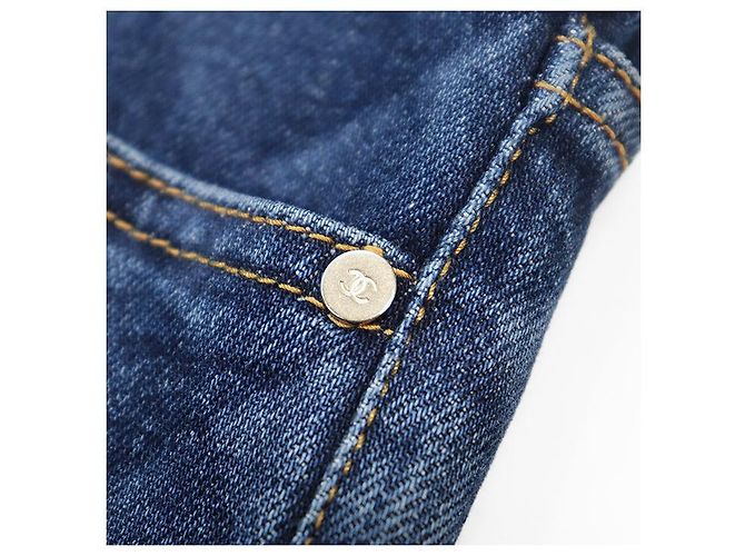 Timeless Chanel P73402 Denim-Hose Blau - Ansicht 3