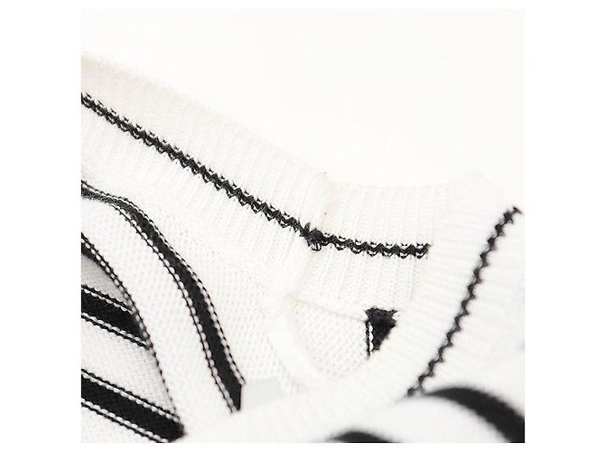 Moncler GIROCOLLO TRICOT Suéter de Algodón Negro Blanco Blanco roto - vista 3