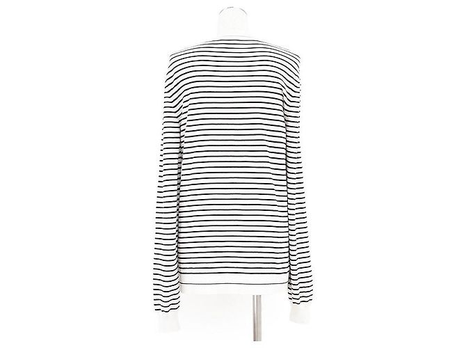Moncler GIROCOLLO TRICOT Suéter de Algodón Negro Blanco Blanco roto - vista 7