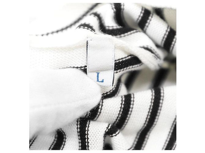 Moncler GIROCOLLO TRICOT Suéter de Algodón Negro Blanco Blanco roto - vista 9