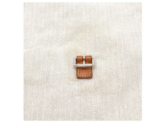 Borsa Hermès Aline Toilè Chevron Beige - vista 7