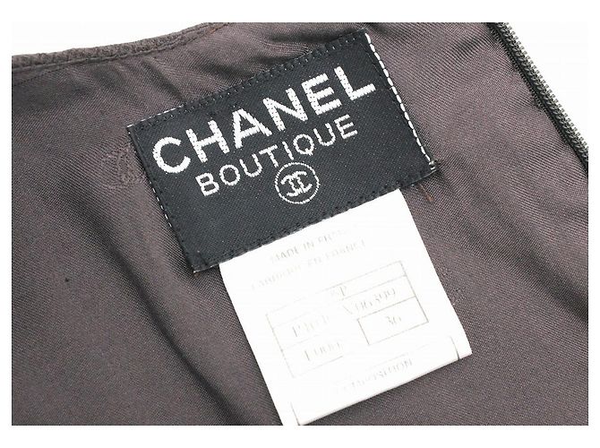 Timeless Vestido de seda Chanel Castaño - vista 8