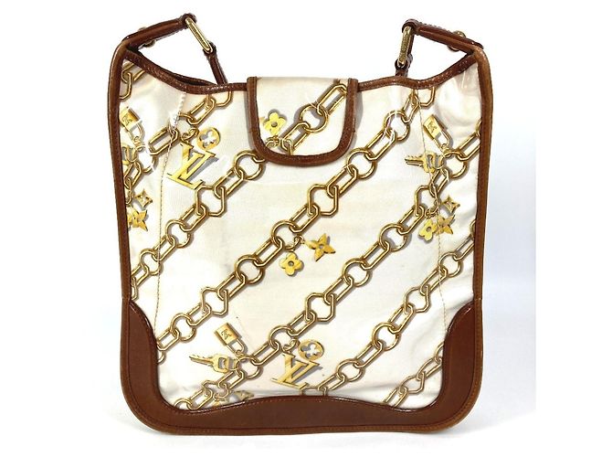 Borsa a Spalla Musette Monogram di Louis Vuitton Marrone Bianco - vista 2