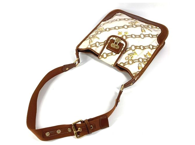 Borsa a Spalla Musette Monogram di Louis Vuitton Marrone Bianco - vista 8
