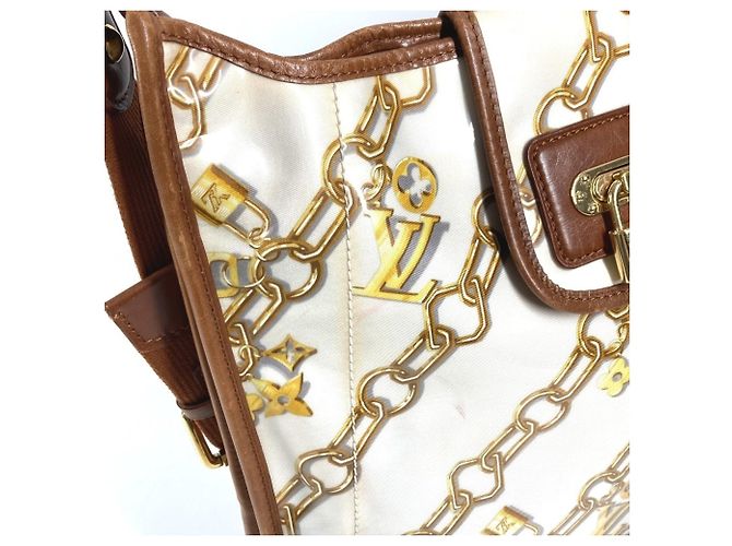 Borsa a Spalla Musette Monogram di Louis Vuitton Marrone Bianco - vista 9