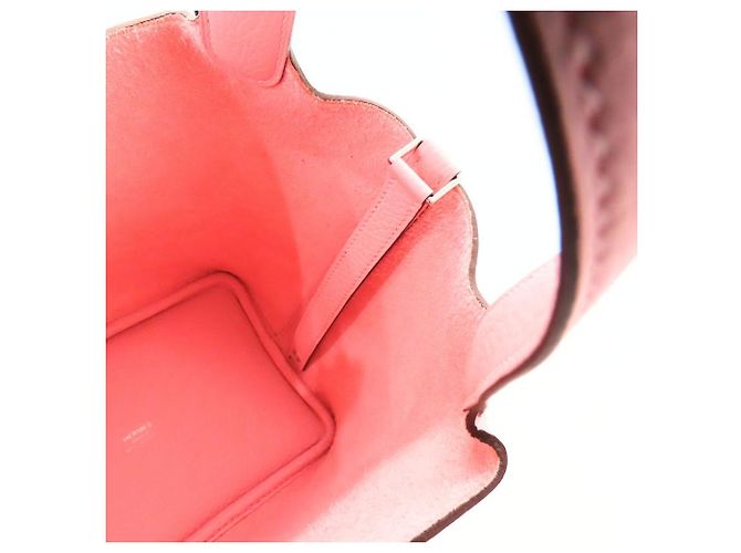 Borsa Hermès Picotin Lock Trillon in pelle Clemence Rosa - vista 10