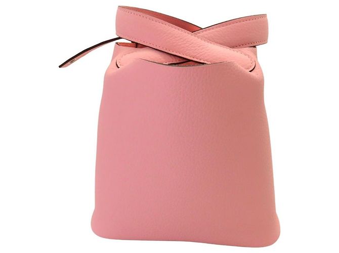 Borsa Hermès Picotin Lock Trillon in pelle Clemence Rosa - vista 2