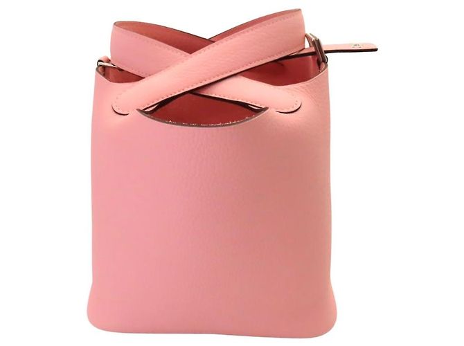 Borsa Hermès Picotin Lock Trillon in pelle Clemence Rosa - vista 4