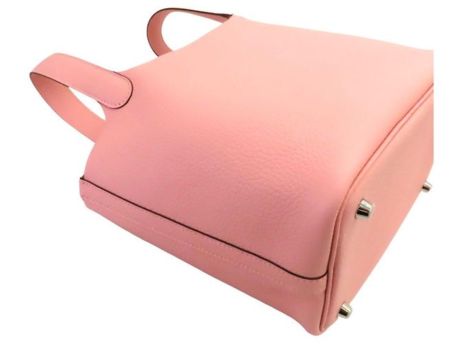 Borsa Hermès Picotin Lock Trillon in pelle Clemence Rosa - vista 6