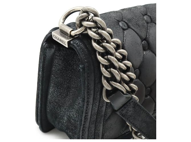 Borsa a spalla in pelle Chanel Boy Nero - vista 4