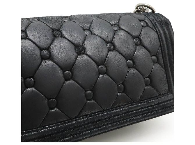 Borsa a spalla in pelle Chanel Boy Nero - vista 7