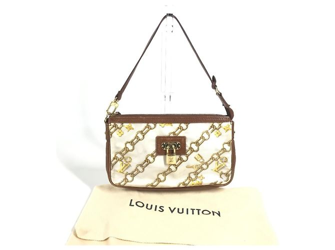Borsa Pochette Accessoires Charm Monogram Louis Vuitton Marrone Bianco - vista 17