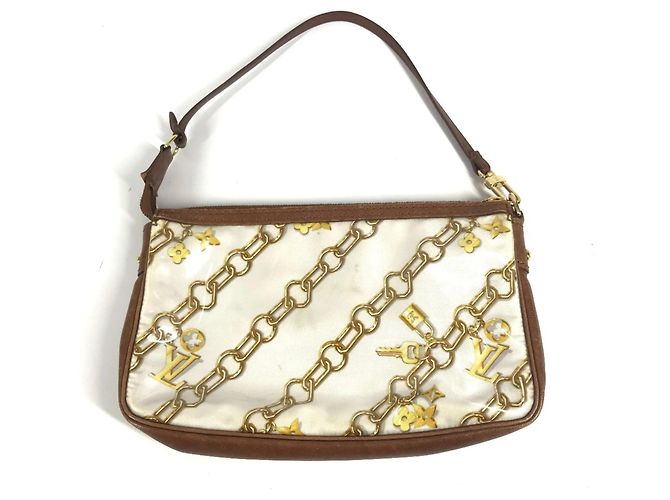 Borsa Pochette Accessoires Charm Monogram Louis Vuitton Marrone Bianco - vista 2