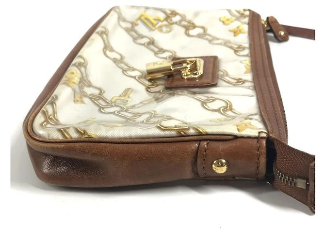 Borsa Pochette Accessoires Charm Monogram Louis Vuitton Marrone Bianco - vista 4