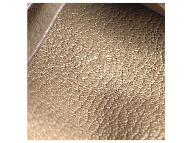Porta tarjetas de visita bifold Evelyne de Hermès Beige Gris pardo - vista 13