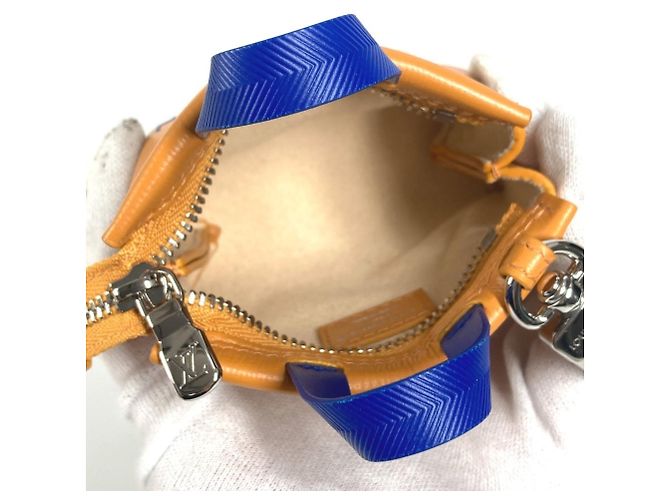 Chaveiro de couro azul e laranja Louis Vuitton - vista 11