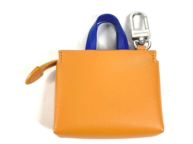 Chaveiro de couro azul e laranja Louis Vuitton - vista 2