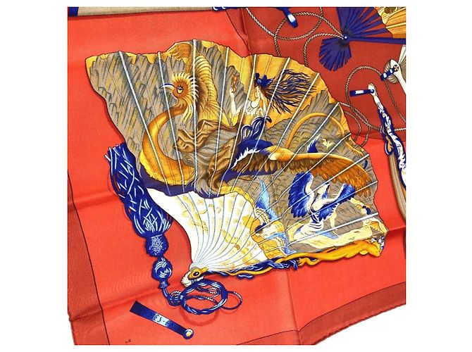 Bufanda de Seda Brise de Charme de Hermès Roja Multicolor - vista 10