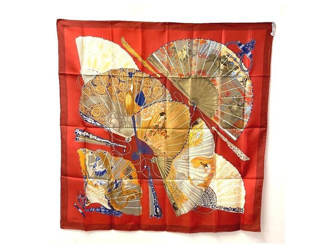 Bufanda de Seda Brise de Charme de Hermès Roja Multicolor - vista 2