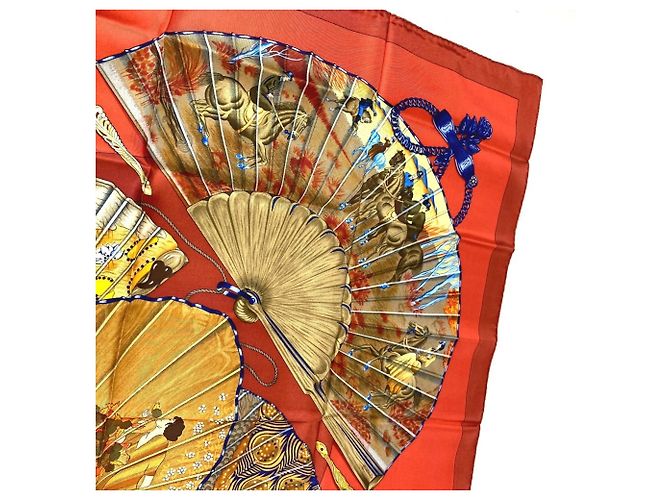 Bufanda de Seda Brise de Charme de Hermès Roja Multicolor - vista 6