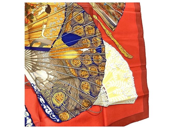 Bufanda de Seda Brise de Charme de Hermès Roja Multicolor - vista 7