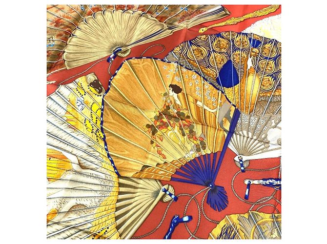 Bufanda de Seda Brise de Charme de Hermès Roja Multicolor - vista 8