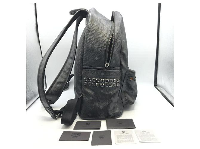MCM Stark Side Stud Rucksack in Visetos Schwarz - Ansicht 10