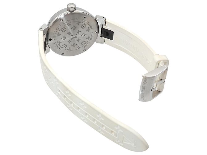 Louis Vuitton Tambour MM Monogram Weiß Quarz Uhr - Ansicht 5