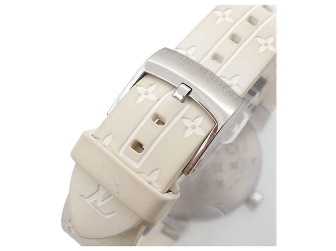 Louis Vuitton Tambour MM Monogram Weiß Quarz Uhr - Ansicht 7