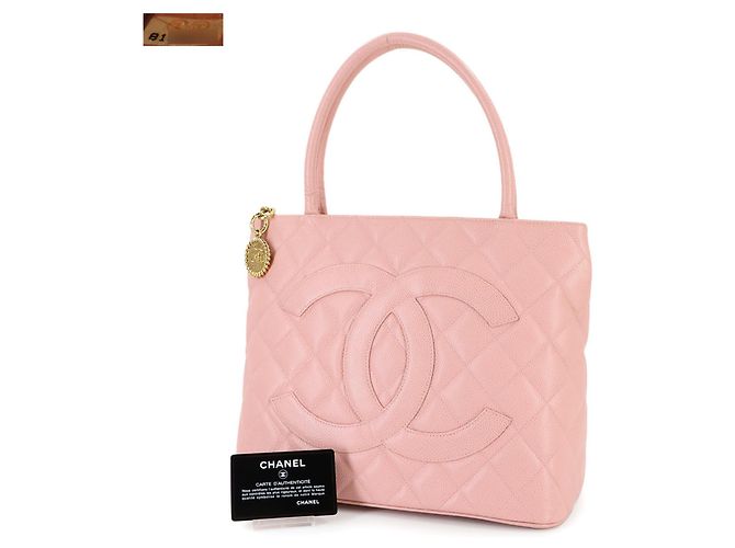 Timeless Borsa Medallion CHANEL in pelle caviar rosa - vista 2