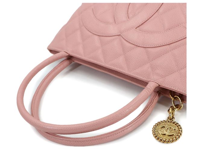 Timeless Borsa Medallion CHANEL in pelle caviar rosa - vista 6