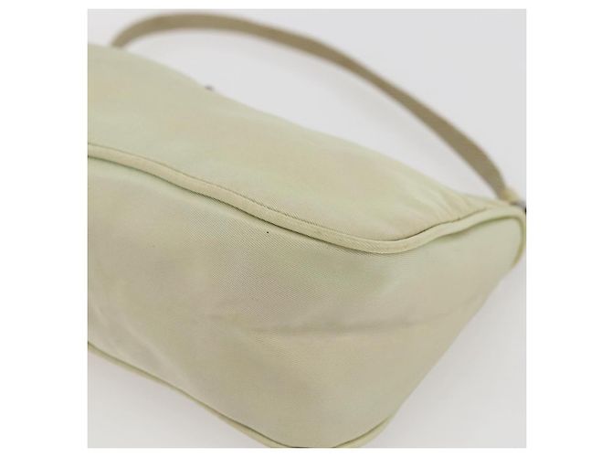 PRADA Accessory Pouch Nylon Beige Silver Auth bs33423 Silvery - view 14
