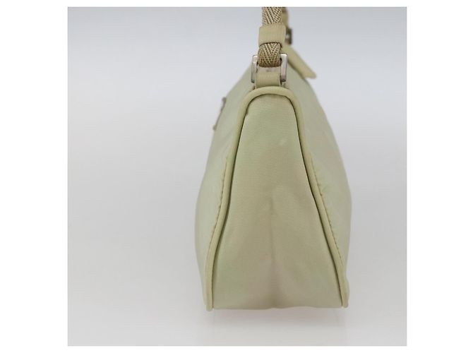 PRADA Accessory Pouch Nylon Beige Silver Auth bs33423 Silvery - view 4