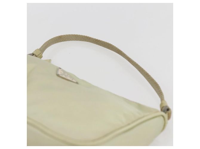 PRADA Accessory Pouch Nylon Beige Silver Auth bs33423 Silvery - view 8