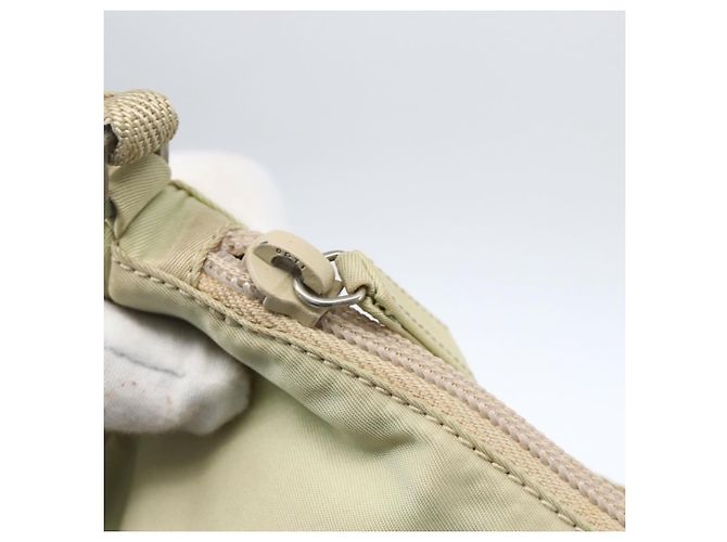 PRADA Accessory Pouch Nylon Beige Silver Auth bs33423 Silvery - view 9