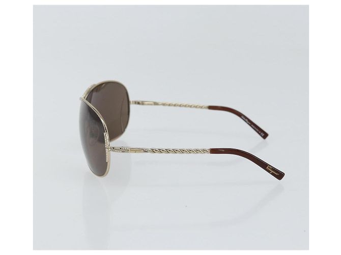 Gafas de sol Salvatore Ferragamo de metal marrón Auth hk3513 Castaño - vista 4