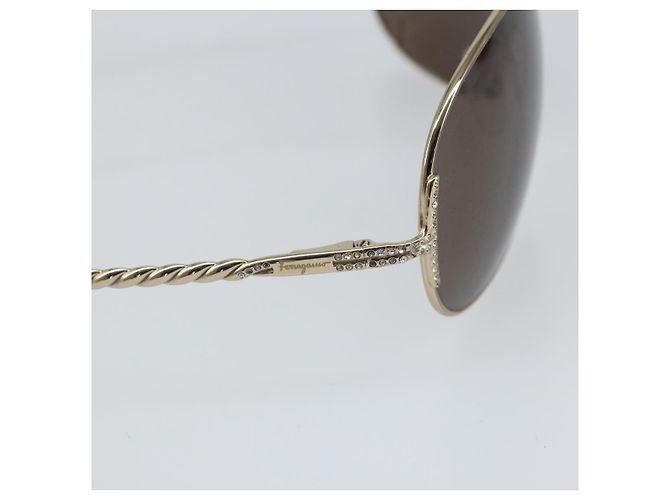Gafas de sol Salvatore Ferragamo de metal marrón Auth hk3513 Castaño - vista 9