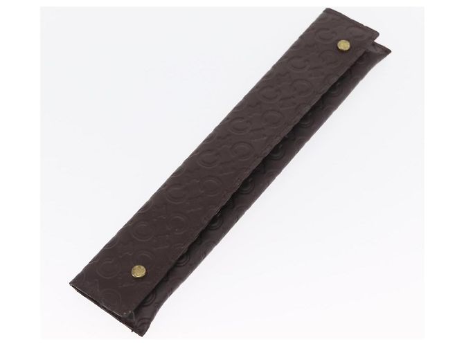 Céline CELINE C Macadam Canvas Japanese Fan Brown Auth 169931V - view 24