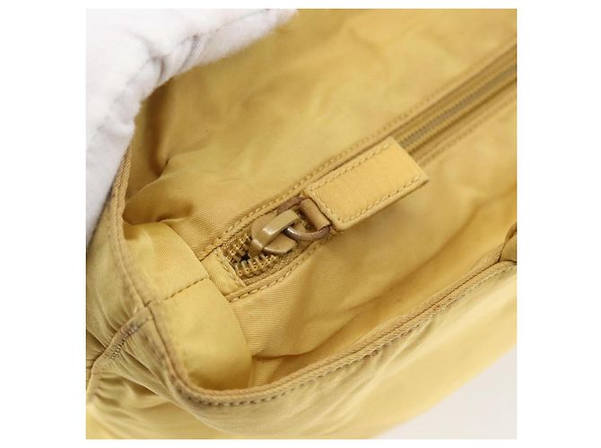 PRADA Borsa a mano in nylon giallo argento autentica bs33282 - vista 10