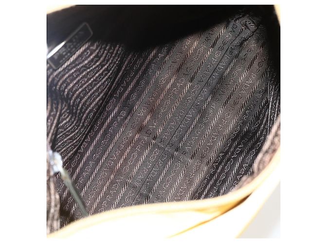 PRADA Borsa a mano in nylon giallo argento autentica bs33282 - vista 11