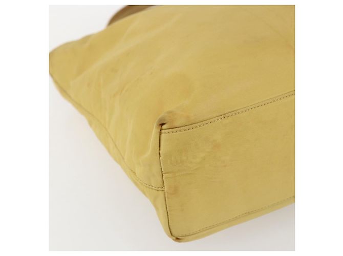 PRADA Borsa a mano in nylon giallo argento autentica bs33282 - vista 14