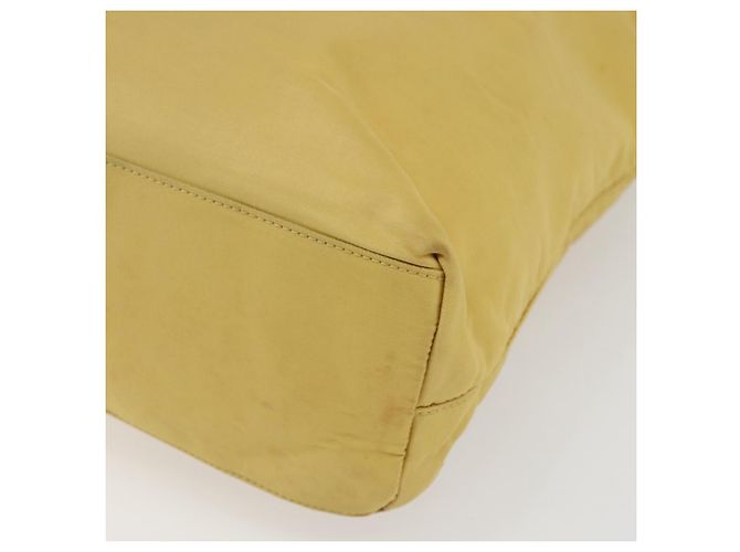 PRADA Borsa a mano in nylon giallo argento autentica bs33282 - vista 15