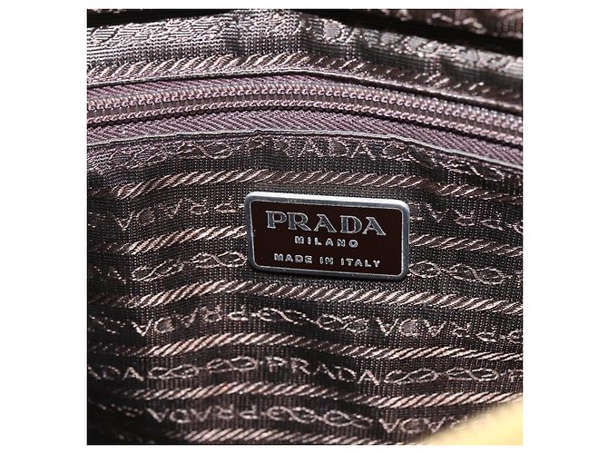 PRADA Borsa a mano in nylon giallo argento autentica bs33282 - vista 18