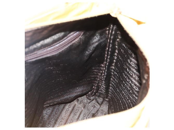 PRADA Borsa a mano in nylon giallo argento autentica bs33282 - vista 19
